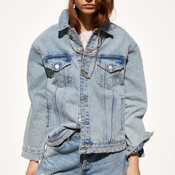 jeans jacket oversized zara